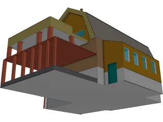 Russian Village House 3D Model preview