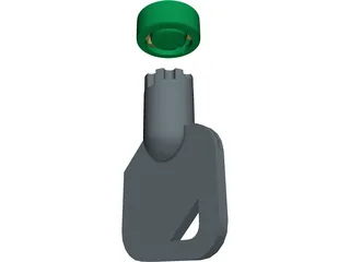 Generic Tubular Key and Keyhole 3D Model preview