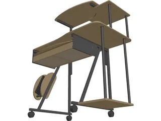 Desk Computer 3D Model preview