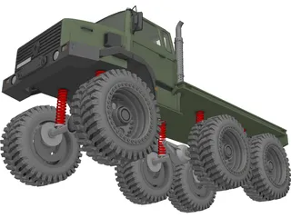 Military Truck 6x6 3D Model preview