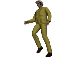 Male Worker Operator 3D Model preview