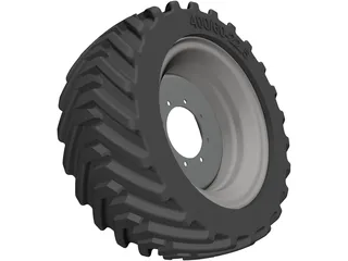 400/60-22.5 Tyre 3D Model preview