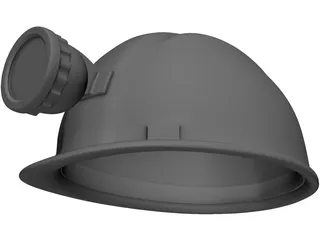 Miners Helmet with Head Lamp 3D Model preview