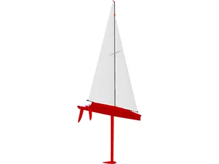 Maxi 100 Sailboat 3D Model preview