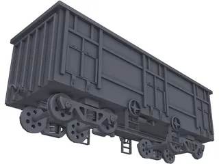 Freight Open Wagon 3D Model preview