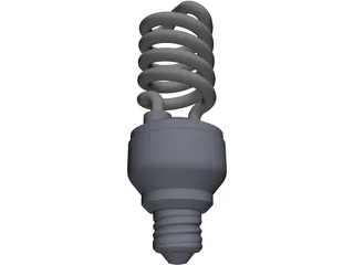 E27 Fluorescent Lamp 3D Model preview