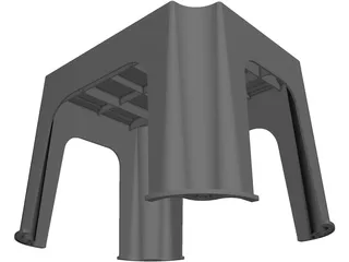 Plastic Stool 3D Model preview