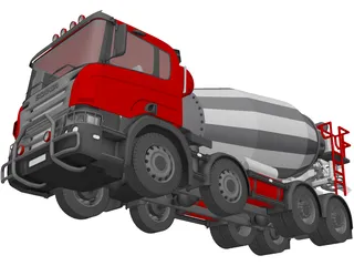 Scania Cement Truck 3D Model preview