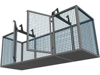 Steel Cage with Doors 3D Model preview