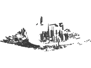 Shanghai Pudong City China 3D Model preview