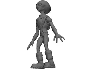 Funny Grey Alien 3D Model preview
