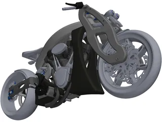 Custom Motorcycle 3D Model preview