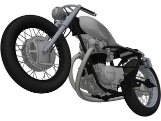 Yamaha Custom Bike 3D Model preview