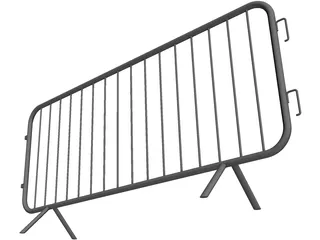 Crowd Control Barrier 3D Model preview