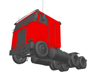 Kenworth K-100 6x4 Sleeper (1986) 3D Model preview