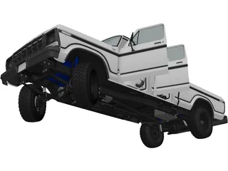 Ford F-Series Crewcab (1978) 3D Model preview