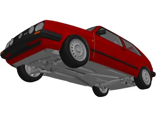 Volkswagen Golf GTI MK2 3D Model preview