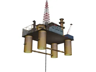 Oil Platform 3D Model preview