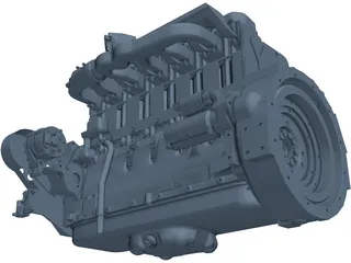 Deutz F6L914 Diesel Engine 3D Model preview