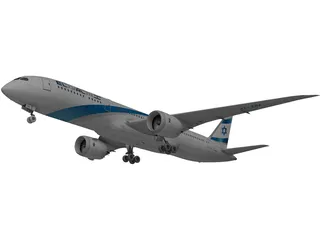 Boeing 787-9 Dreamliner El Al 3D Model preview