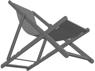 Deck Chair Beach 3D Model preview