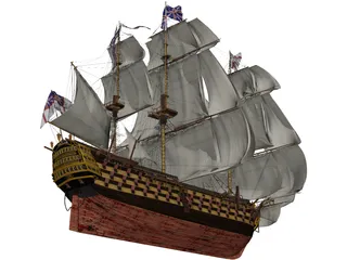 Queen Anne Revenge 3D Model preview