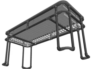 Tube Desk 3D Model preview