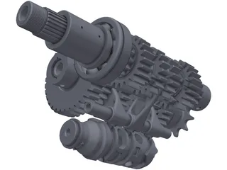 Honda CBR600RR Stock Gearbox 3D Model preview