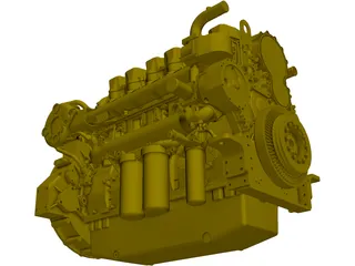 Caterpillar C18 Engine 3D Model preview