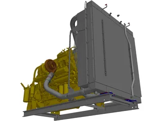 Caterpillar C27 Engine 3D Model preview