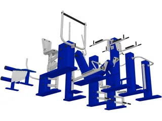 Gym Equipment 3D Model preview