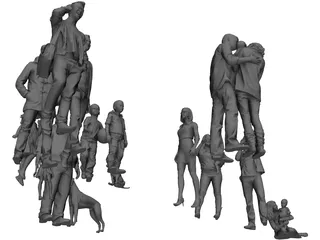 Group of Poeple 3D Model preview