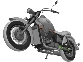 Honda VT400 Shadow 3D Model preview