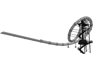 Water Park Tube Slide 3D Model preview