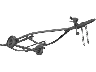 Boat Trailer 3D Model preview
