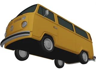 Volkswagen Transporter T2 (1972) 3D Model preview