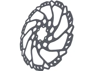 Shimano RT66 203mm Brake Rotor 3D Model preview