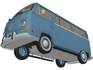 Volkswagen Kombi (1970) 3D Model preview