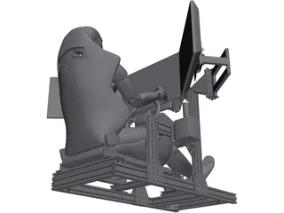 Sim Racing Rig 3D Model preview