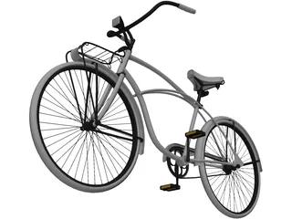 City Woman Bike 3D Model preview