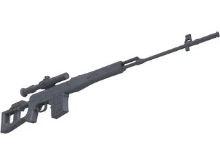 SVD Dragunov Sniper Rifle 3D Model preview