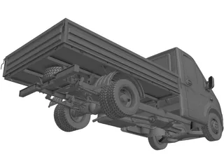 GAZelle NEXT Flatbed 3D Model preview