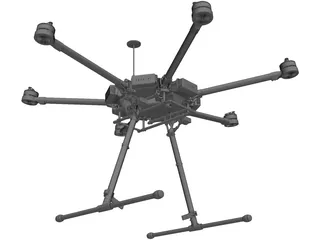 UAV Copter M600 3D Model preview