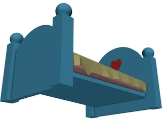 Bed for Teddy Bear 3D Model preview