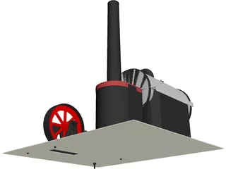 D10 Wilesco Steam Engine 3D Model preview