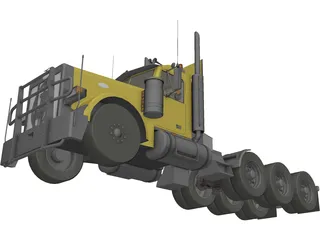 Peterbilt 379 4 axle 3D Model preview