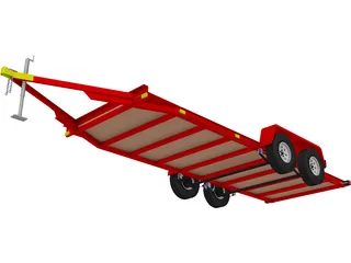 TV-108 Single-Car Hauler Trailer 3D Model preview