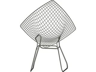 Bertoia Diamond Lounge Chair 3D Model preview