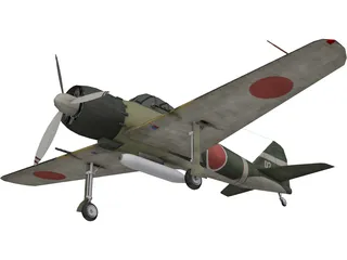 Mitsubishi A6M Zero 3D Model preview