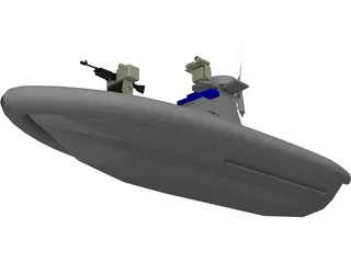 Homeland Security Un-Manned Patrol Boat 3D Model preview